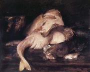 William Merritt Chase The still life of fish France oil painting artist